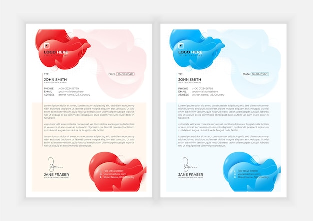 Modern Simple Corporate Letterhead Template Set