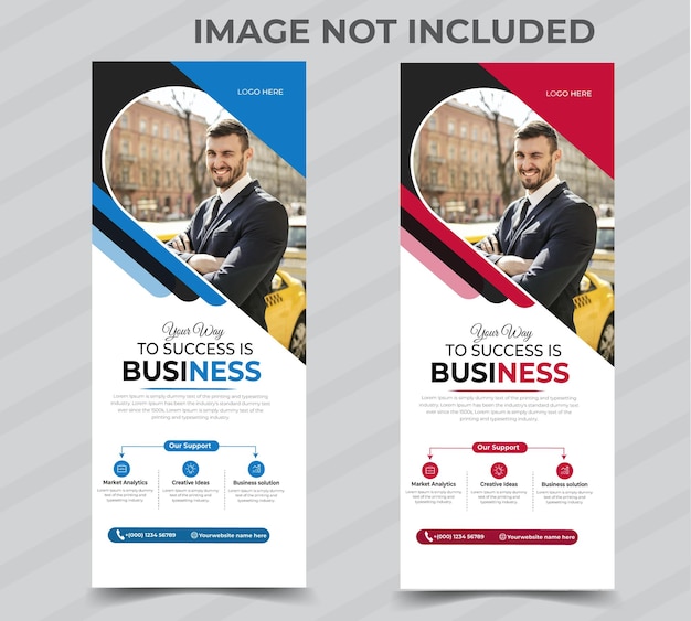 modern simple corporate rollup standee xbanner template