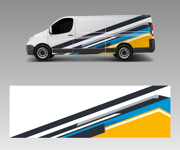 Modern simple design for van graphics vinyl wrap template vector