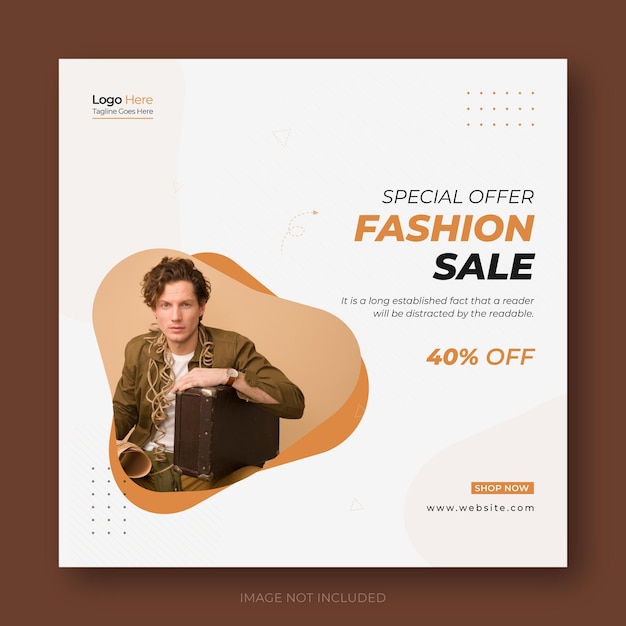 Modern simple fashion sale web banner template