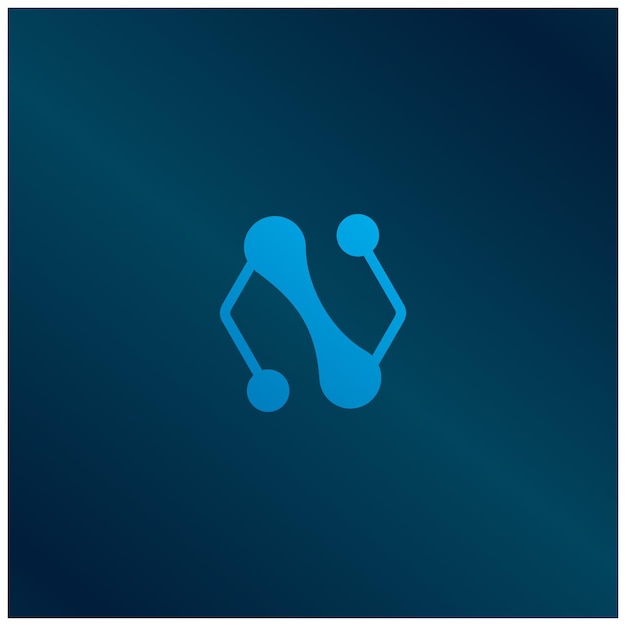 modern simple initialletter n with technology logo styletech logo designneo logo design vector