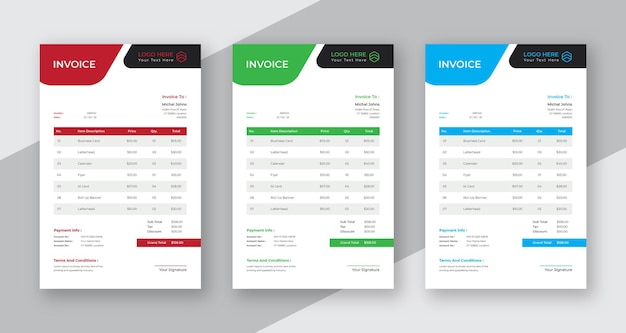 Modern simple  invoice template premium