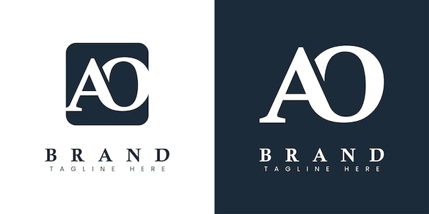 Vector modern and simple letter ao logo suitable for any business with ao or oa initials