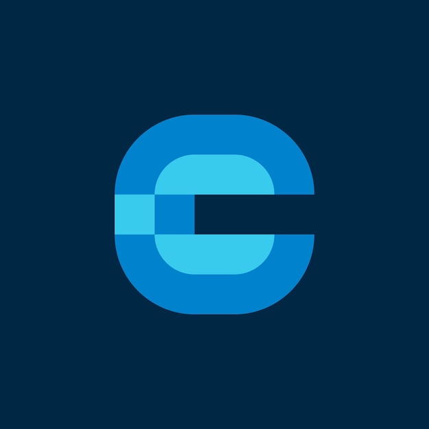 modern simple letter EC or CE logo