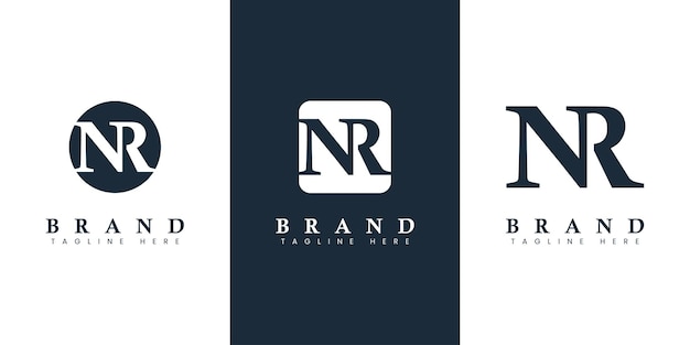 Современный и простой логотип Letter NR, подходящий для любого бизнеса с инициалами NR или RN.