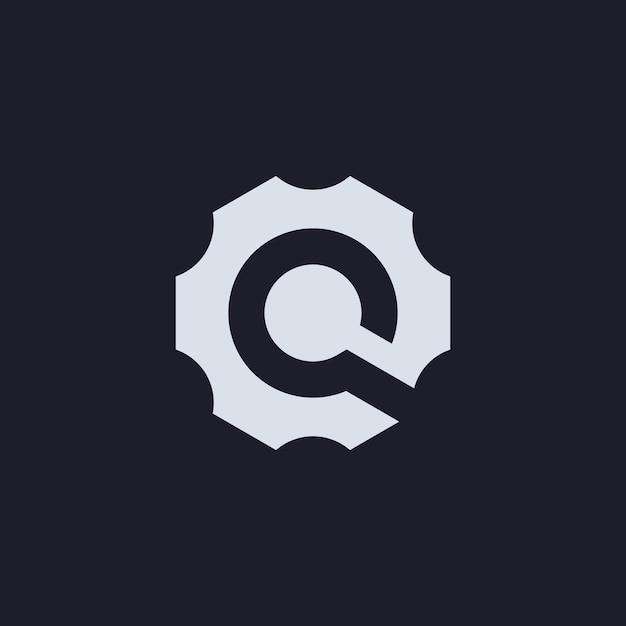 modern and simple letter Q gear engineering logo