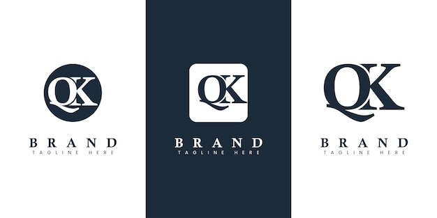 Modern and simple Letter QK Logo suitable for any business with QK or KQ initials