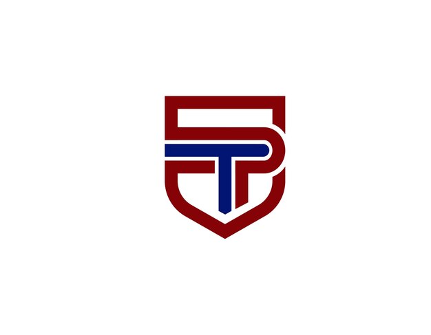 Moderno modello di progettazione del logo tp simple letter
