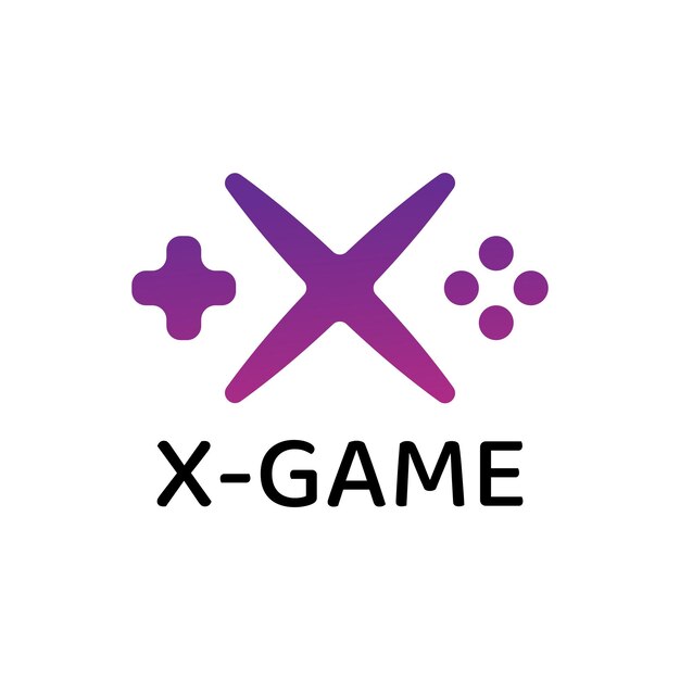 Vettore moderno e semplice design del logo del gioco letter x