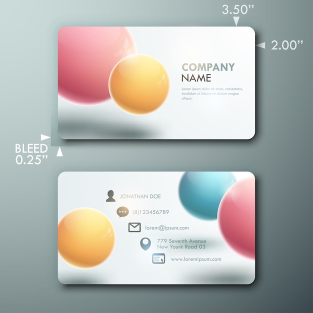 Modern simple light business card template