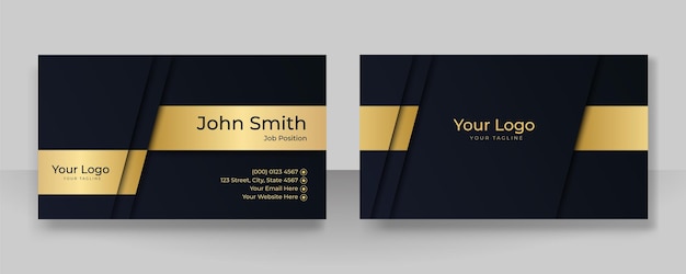 Vector modern simple luxury black and gold business card design template. business card design with elegant pattern. modern concept with golden decoration art. vector illustration print template.