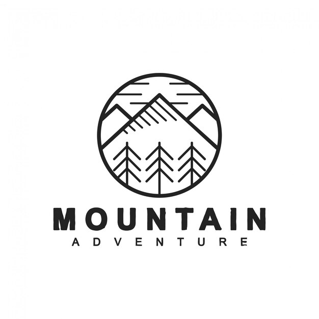 Design del logo di montagna moderno e semplice