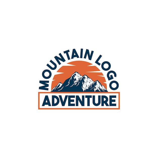 Vettore di illustrazione del logo di montagna moderno e semplice