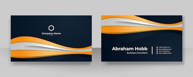 Modern simple orange yellow and white business card design template with corporate style