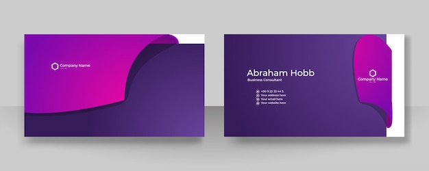 Modello di design moderno semplice biglietto da visita viola viola con stile aziendale