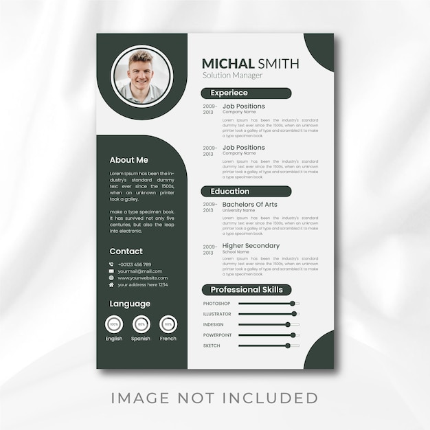 Modern simple  resume or cv template