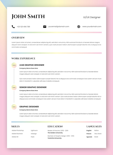 Modern simple template for curriculum. Clean Resume Portfolio Professional CV resume template vector