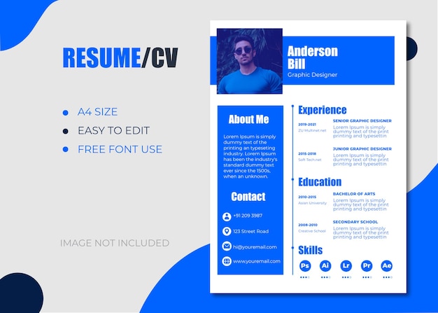 Modern simple template for curriculum vitae