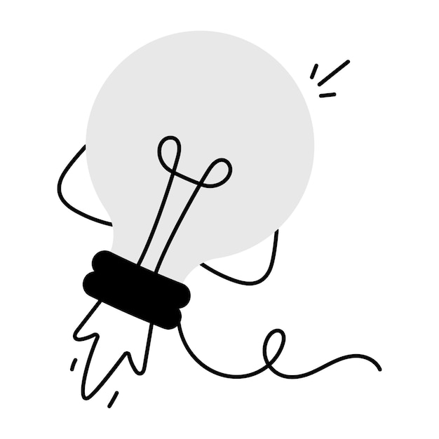 Modern sketchy icon of launch idea