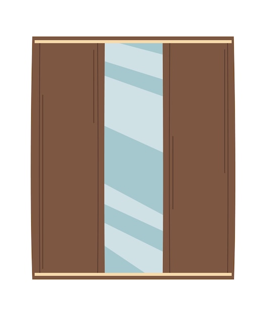 Modern sliding mirror wardrobes flat icon