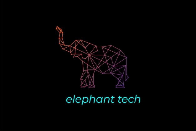 Vector modern smart elephant tech logo design vector