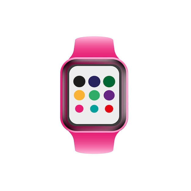Современные умные часы с иконками приложений умные часы с концептуальным фитнес-приложением сердца и иконкой бегущего человека
