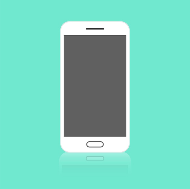 Modern Smartphone Flat Icon Blank Display Illustration