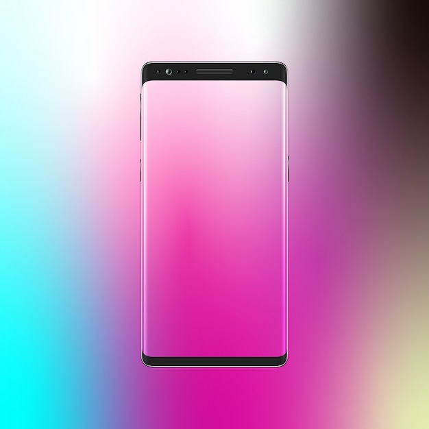 Vector modern smartphone on gradient background