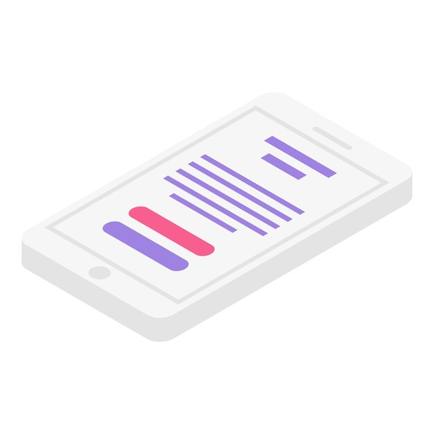 Modern smartphone icon Isometric of modern smartphone vector icon for web design isolated on white background
