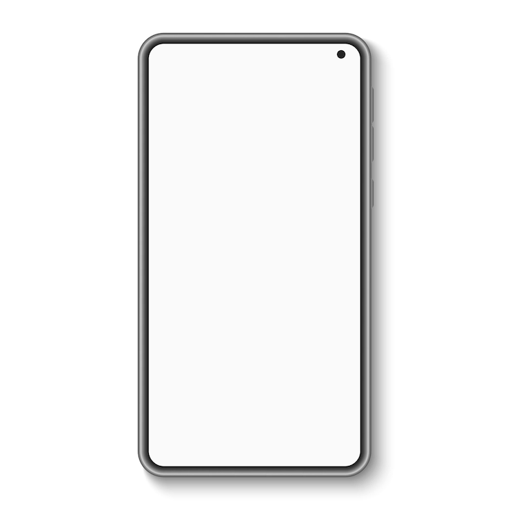 Vector modern smartphone with blank screen isolated. mobile phone.