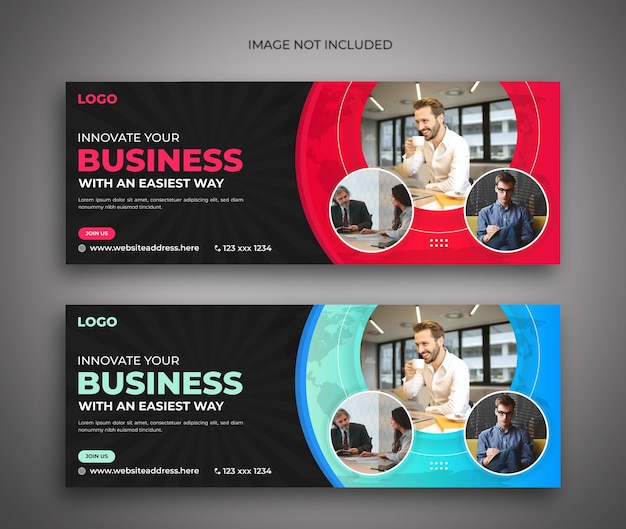 Vector modern social media cover banner design template for facebook page easy to use in agency
