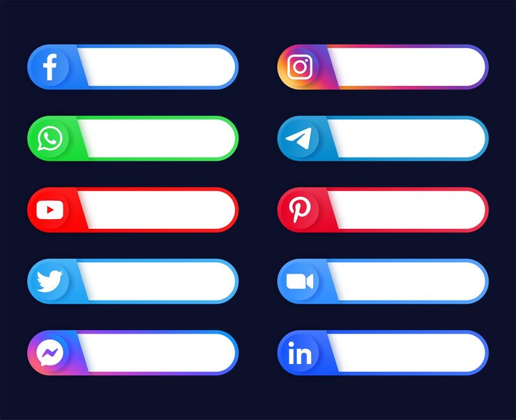 Vector modern social media icons logos or network platform banners facebook instagram icon