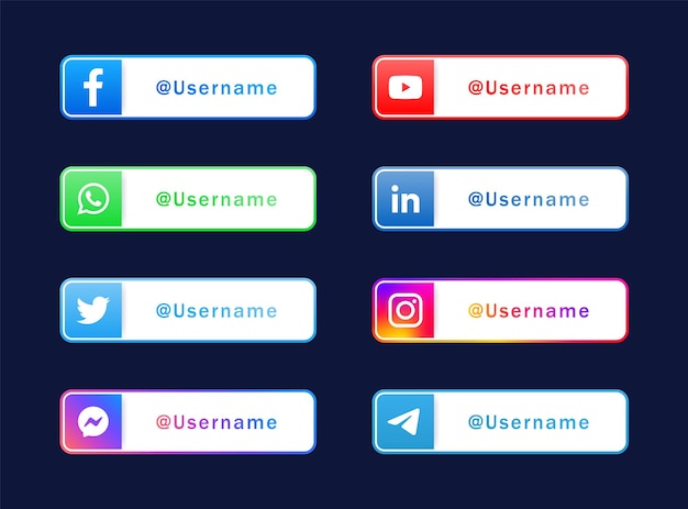 Vector modern social media icons logos or network platforms banner whatsapp facebook instagram icon