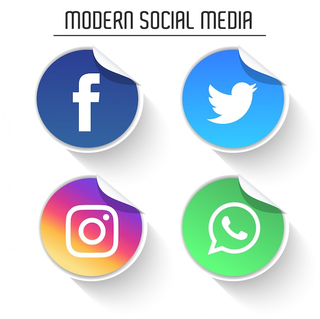 Vector modern social media logos pack