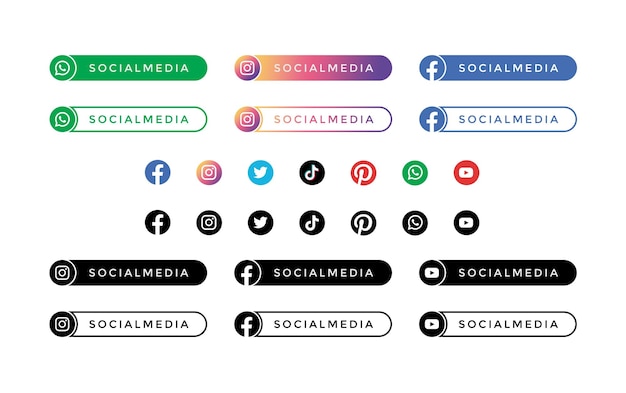 Vector modern social media lower third icon or social media button lower third banner