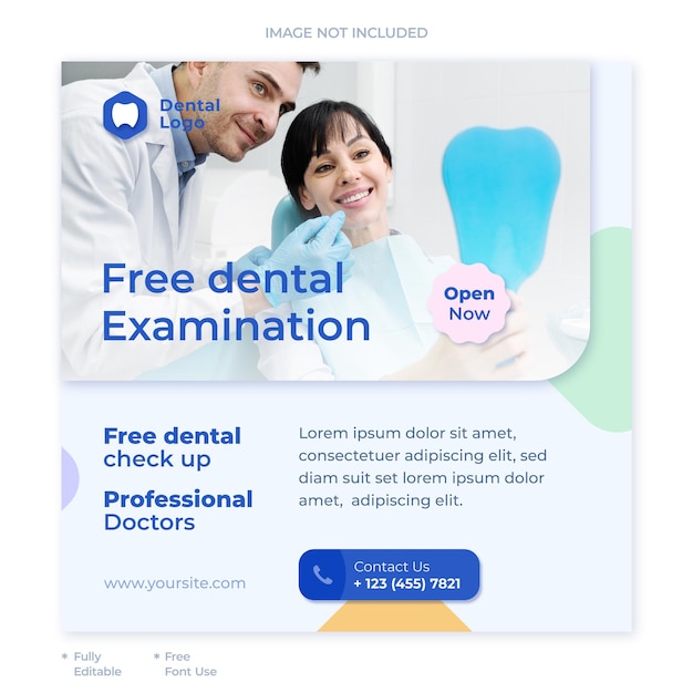 Vector modern social media post for dentists and clinics