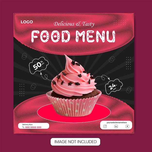 Modern Social Media post food design or template