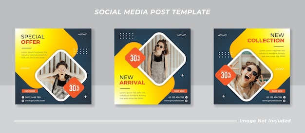 Modern social media post template collection