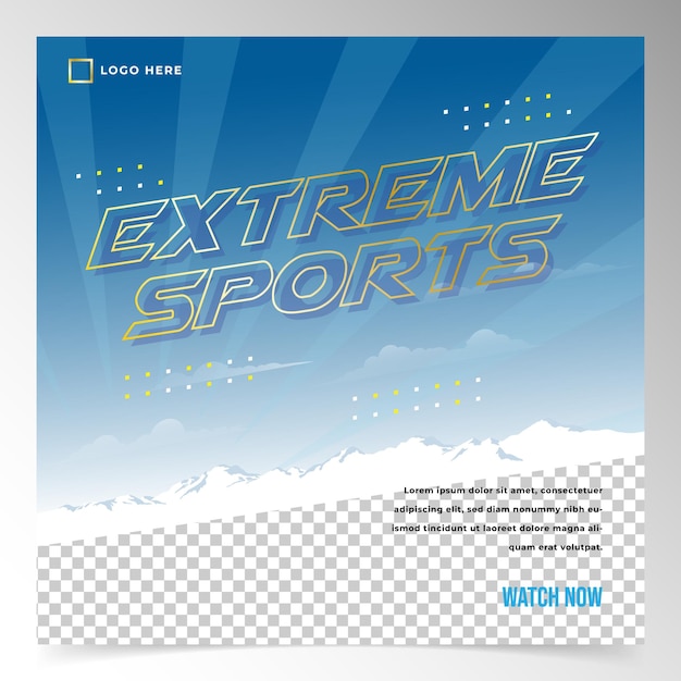 ベクトル スポーツ向けの最新のソーシャル メディア テンプレート デザイン