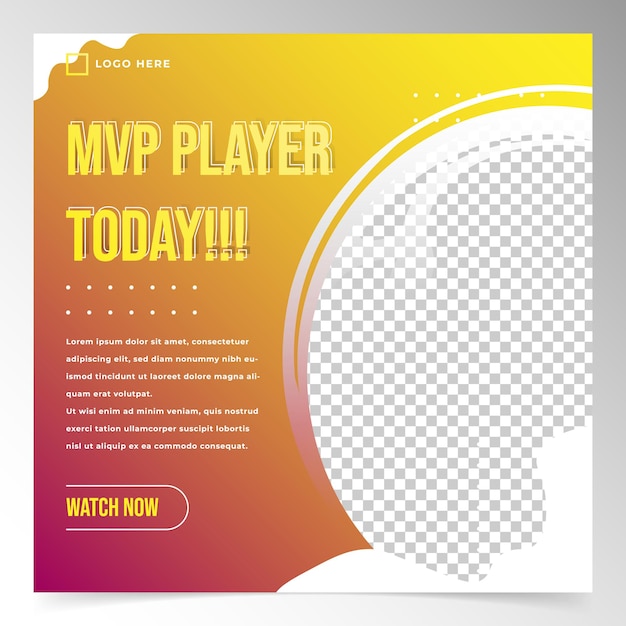 Vector modern social media template design for sports