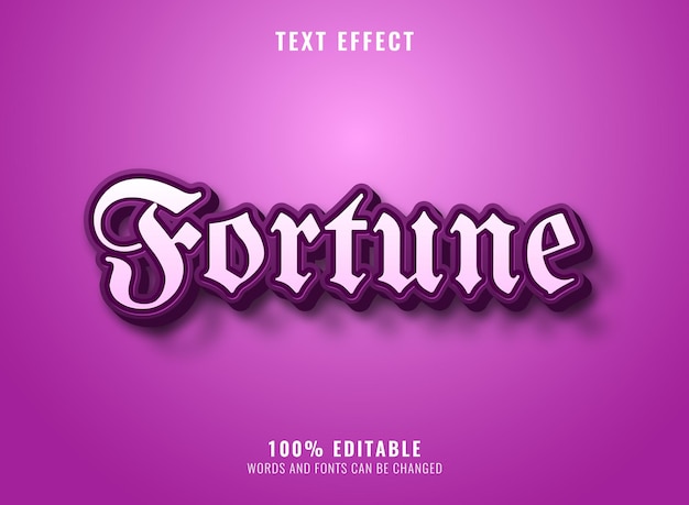 Modern soft purple violet fortune text effect