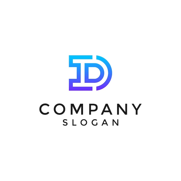 Modern and sophisticated initial letter ID or DI monogram logo