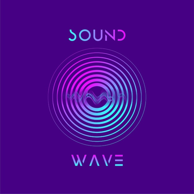 Equalizzatore di onde sonore moderno modelli creativi fluidi astratti con wavescard a cerchio dinamico