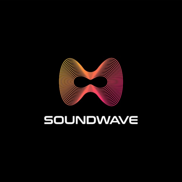 Vector modern sound wave infinity logo design template