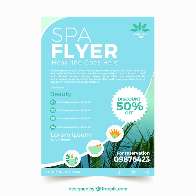 Modern spa flyer template with lovely style