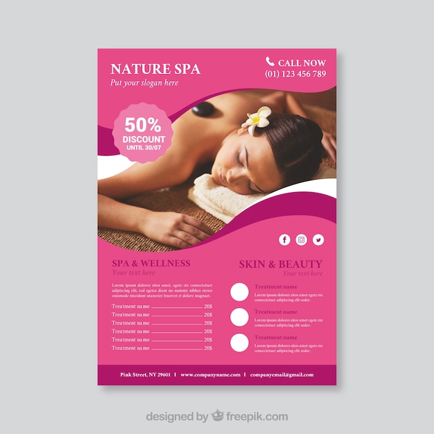 Modern spa flyer template