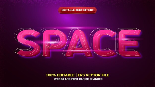 Modern space 3d editable text effect