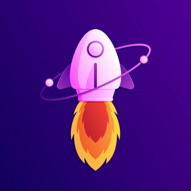 Modern space rocket with paper design