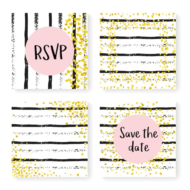 Modern Sparkle. Birthday Concept. Stripe Branding Art. Black Magic Particles. Decorative Wallpaper Set. White Mothers Magazine. Golden Vintage Textile. Stripe Modern Sparkle