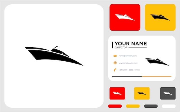 Modern speed boat logo design